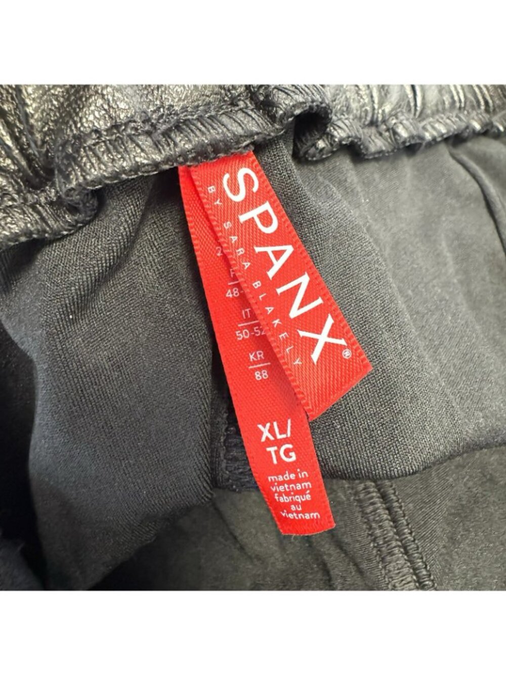 Spanx Faux Leather Like Jogger Pants Womens Size XL Black Pull On NWT NEW - Picture 6 of 7